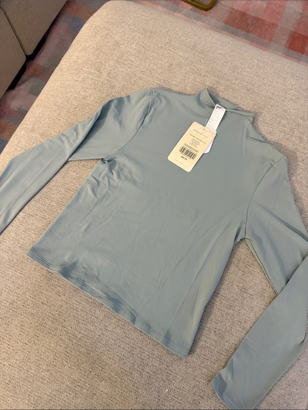 Fabletics Long-Sleeve Mock Neck Top in Moss Color - Women